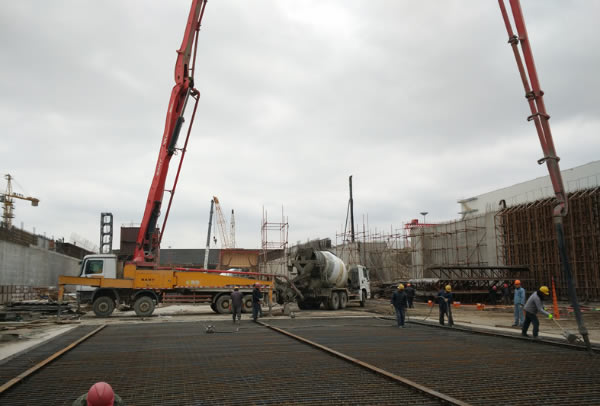 The completion of dock floor